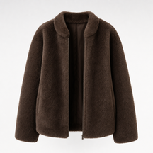 Women's Sherpa Fleece Jacket | Norwood in Chocolate - Juana Fashion