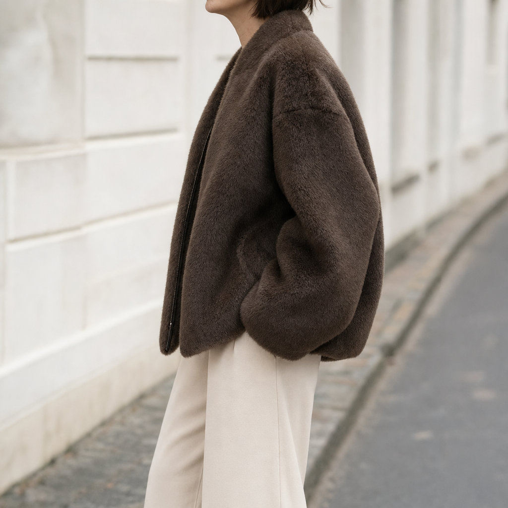Women's Sherpa Fleece Jacket | Norwood in Chocolate - Juana Fashion