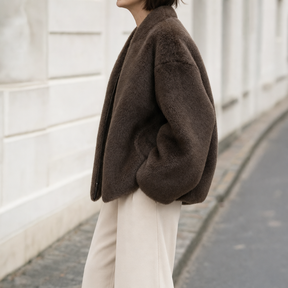 Women's Sherpa Fleece Jacket | Norwood in Chocolate - Juana Fashion