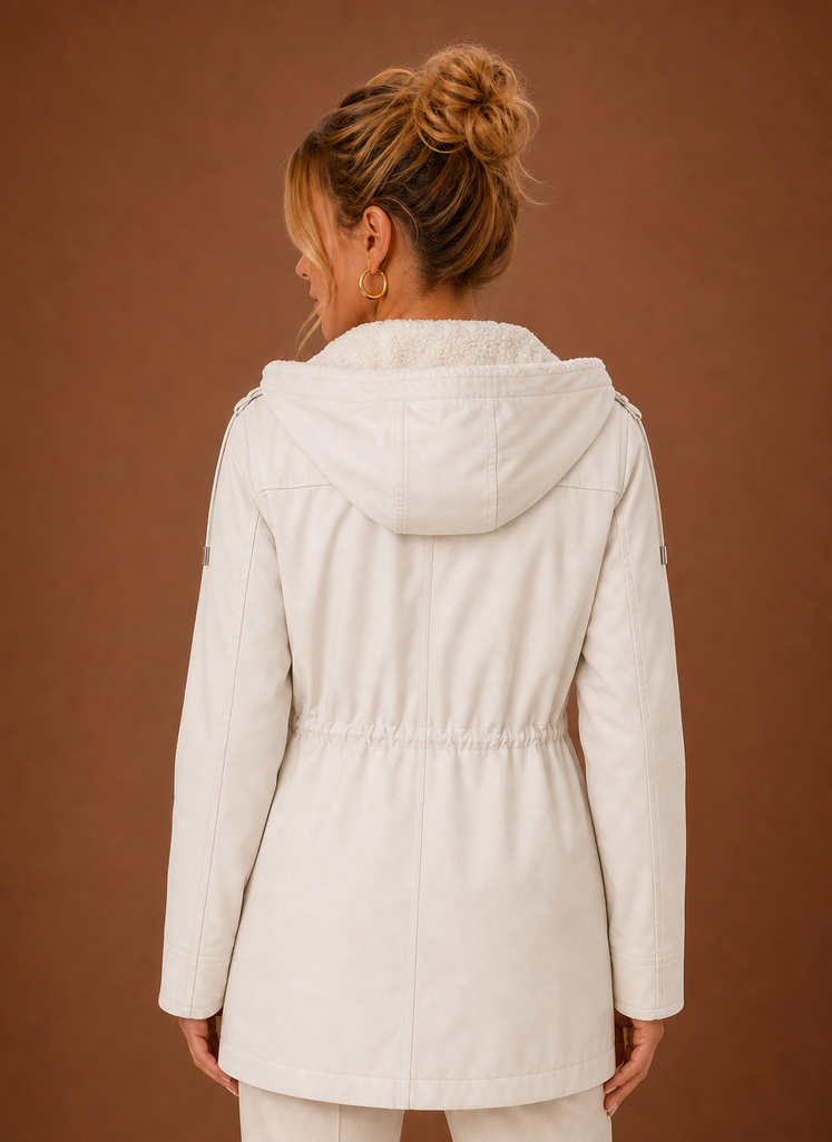 Women's Long Hooded Parka with Fleece Lining | Eleonora - Juana Fashion