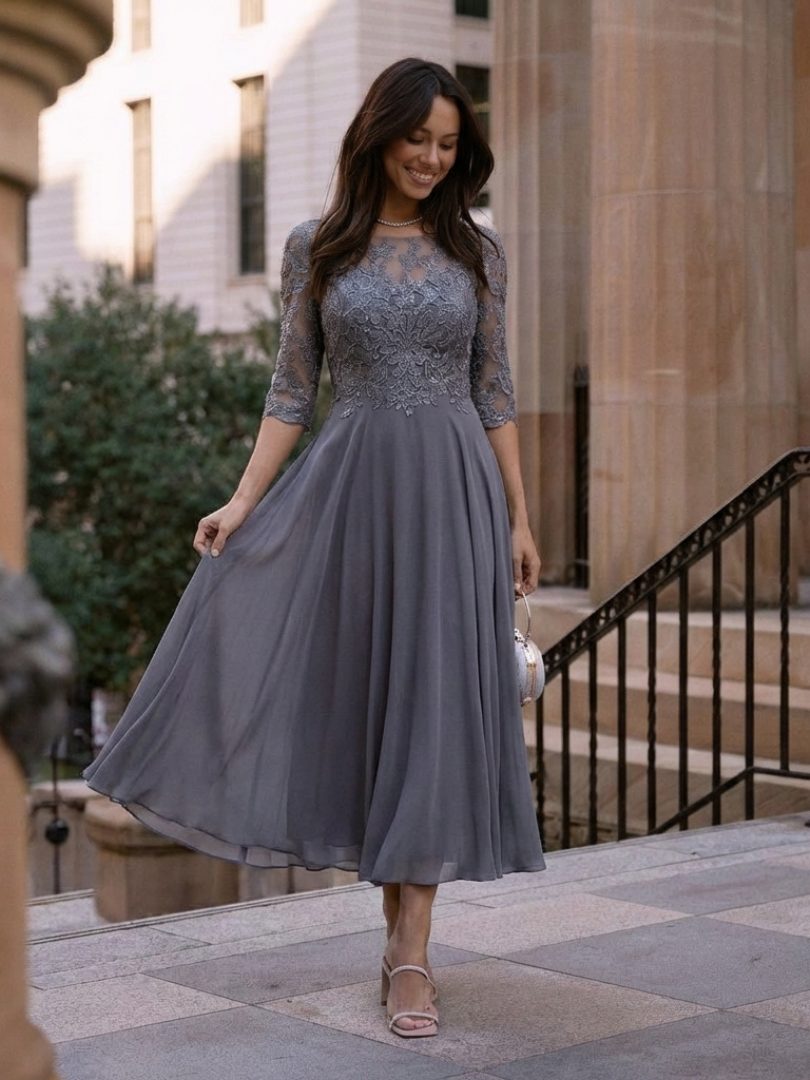 Women's Lace-Bodice Wedding Guest Dress | Penthea