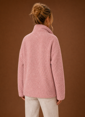 Women's Sherpa Zip-Up Jacket | Natalia in Pink - Juana Fashion