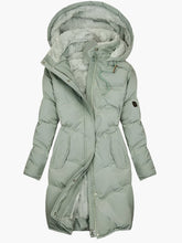 Women's Long Hooded Faux Fur Coat | Emma in Green - Juana Fashion