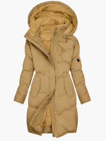 Women's Long Hooded Faux Fur Coat | Emma in Green - Juana Fashion