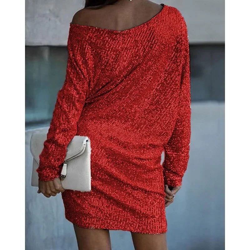 Women's Off-Shoulder Sequin Party Dress | Primrose