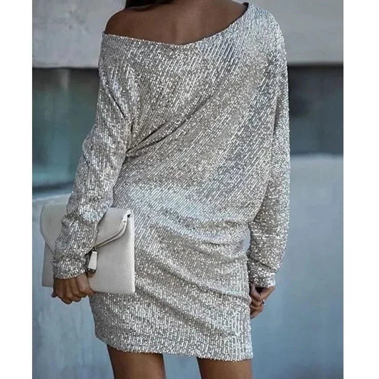 Women's Off-Shoulder Sequin Party Dress | Primrose