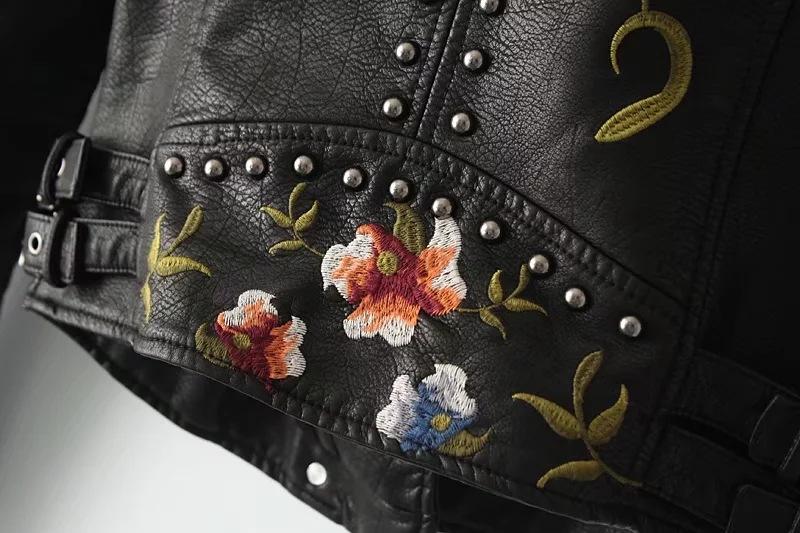 Women's Floral Leather Look Jacket — View 2