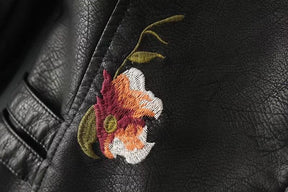 Women's Floral Leather Look Jacket — View 6