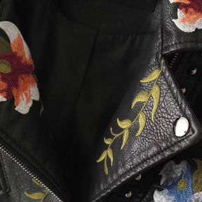 Women's Floral Leather Look Jacket — View 8