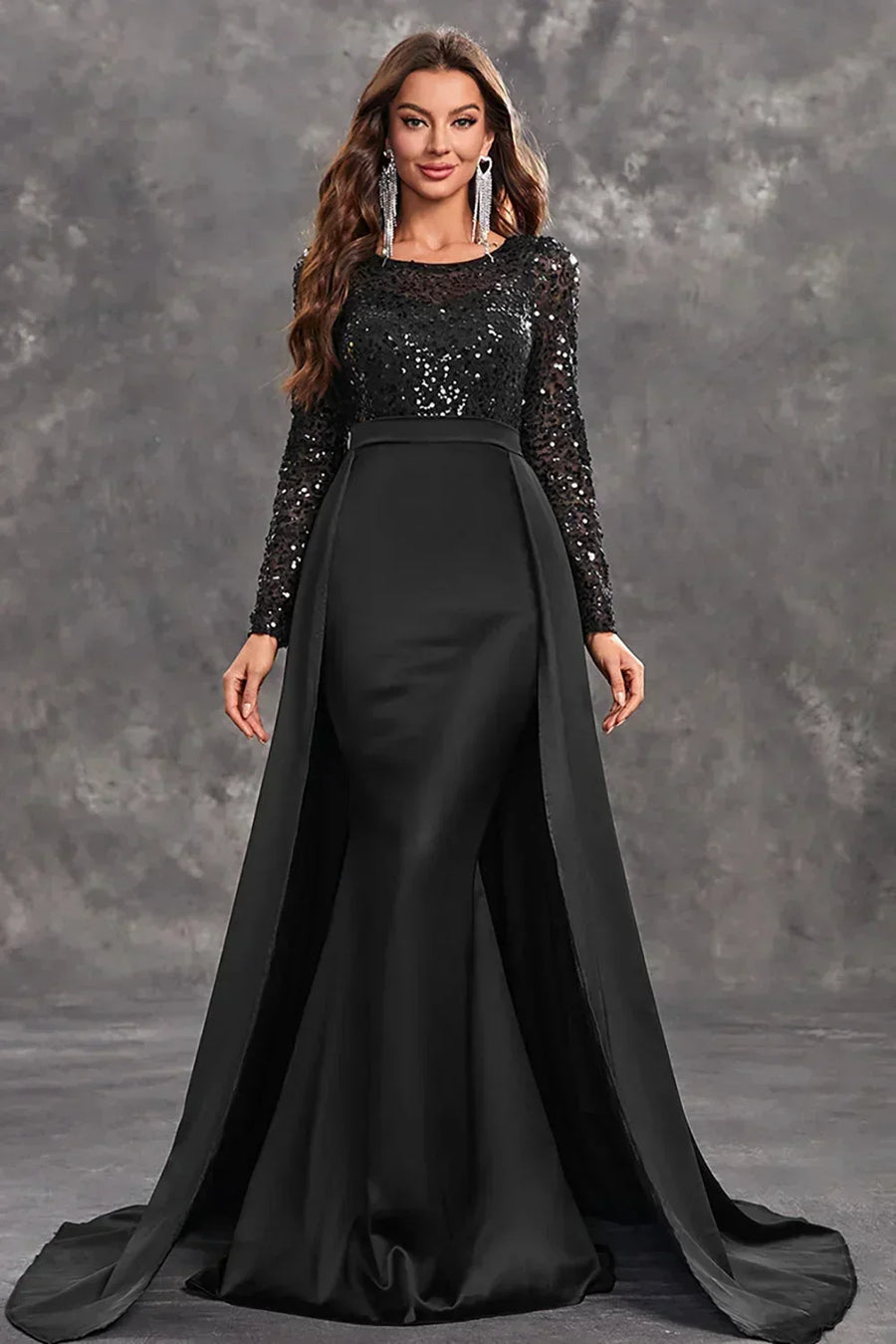 Women's Sequin Long-Sleeve Maxi Evening Dress | Scarlett