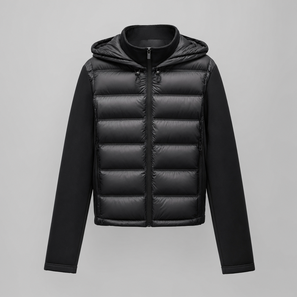 Women's Cropped Hooded Down Jacket | Sedgley in Black - Juana Fashion