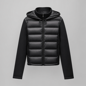 Women's Cropped Hooded Down Jacket | Sedgley in Black - Juana Fashion
