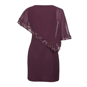 Women's Cold-Shoulder Cape Midi Wedding Guest Dress | Jamila