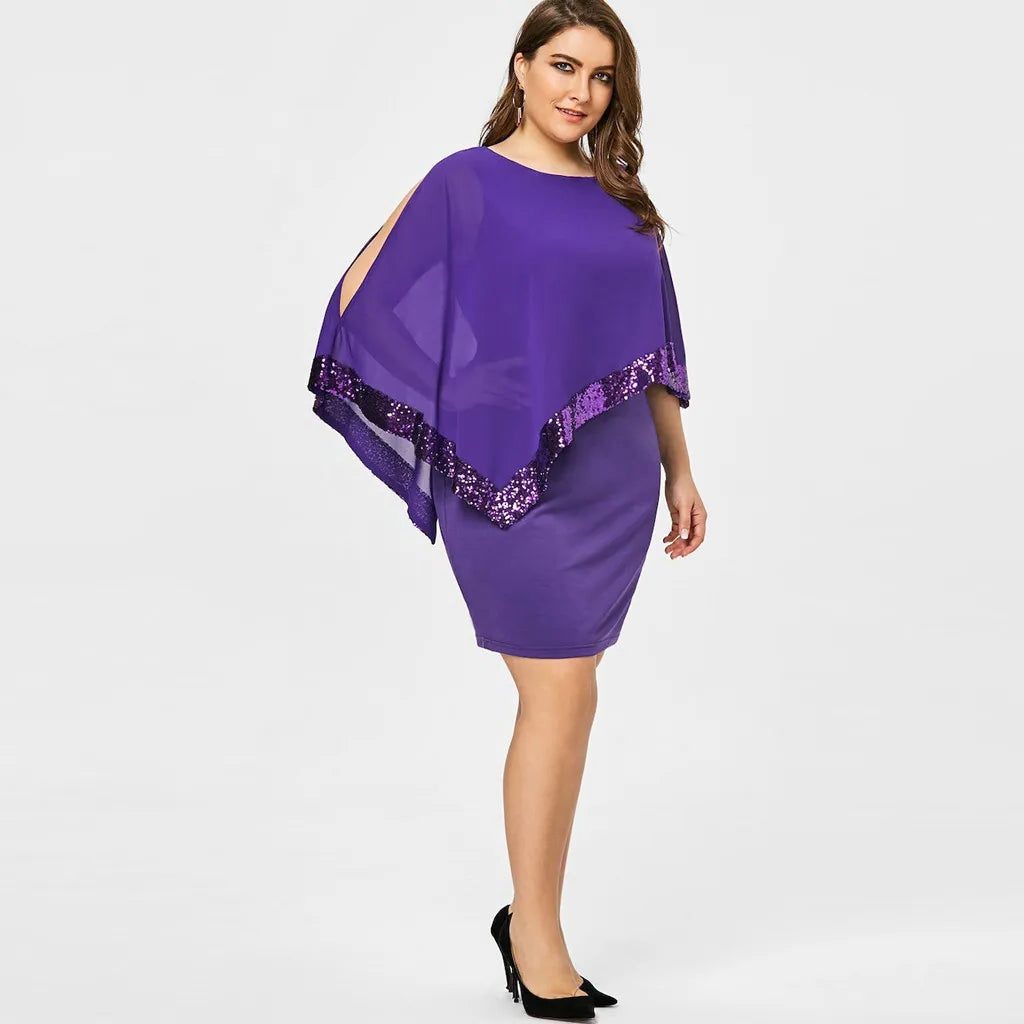 Women's Cold-Shoulder Cape Midi Wedding Guest Dress | Jamila