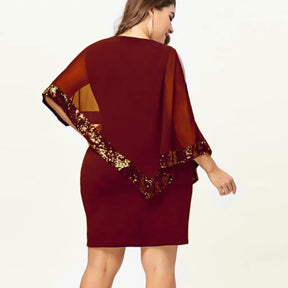 Women's Cold-Shoulder Cape Midi Wedding Guest Dress | Jamila