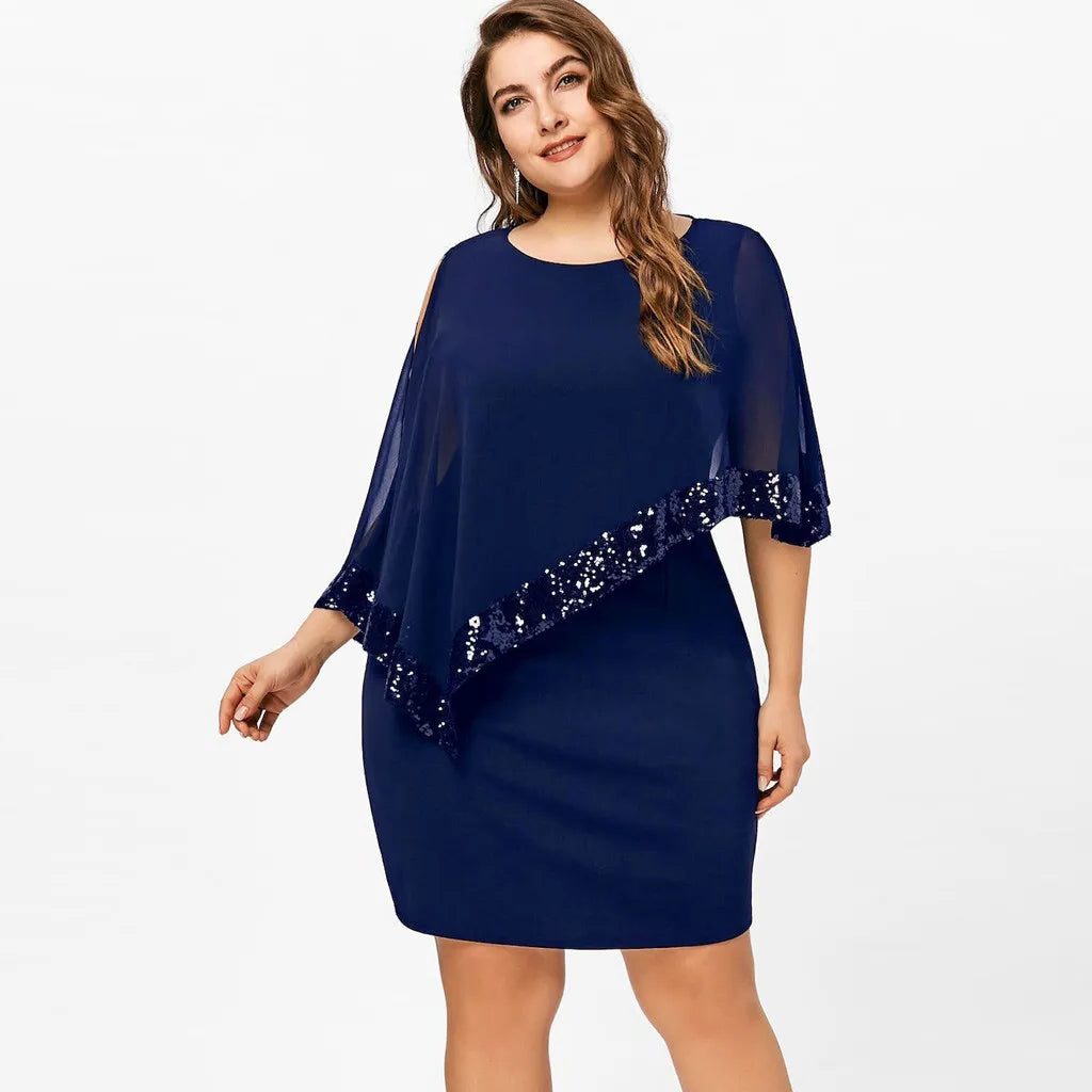 Women's Cold-Shoulder Cape Midi Wedding Guest Dress | Jamila