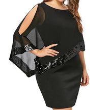 Women's Cold-Shoulder Cape Midi Wedding Guest Dress | Jamila in Black