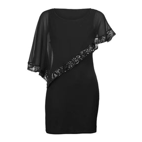 Women's Cold-Shoulder Cape Midi Wedding Guest Dress | Jamila