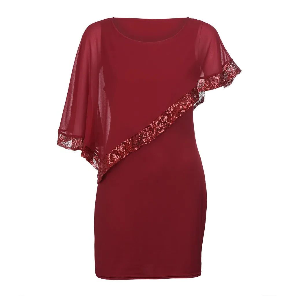 Women's Cold-Shoulder Cape Midi Wedding Guest Dress | Jamila