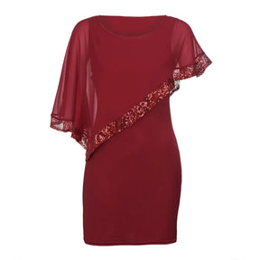 Women's Cold-Shoulder Cape Midi Wedding Guest Dress | Jamila