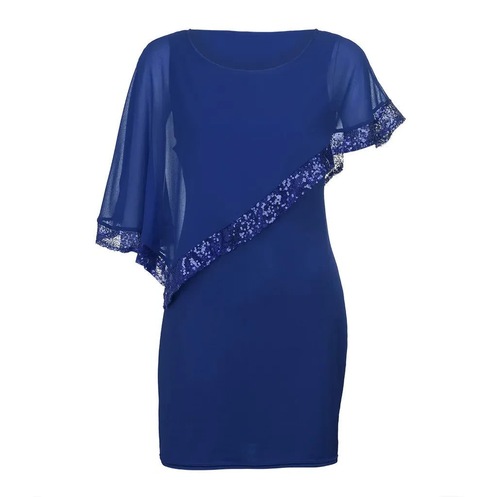 Women's Cold-Shoulder Cape Midi Wedding Guest Dress | Jamila