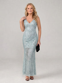 Women's Sleeveless Sequin Midi Cocktail Dress | Celestia in Sky Blue
