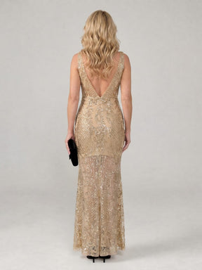 Women's Sleeveless Sequin Midi Cocktail Dress | Celestia