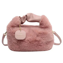 Women's Plush Crescent Shoulder Bag in Pink by Juana Fashion