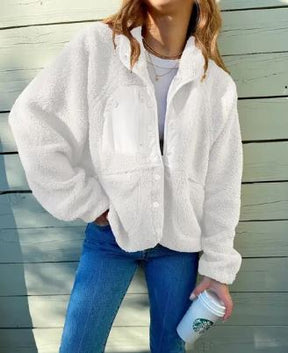 Women's Button Detail Fleece Jacket — View 2