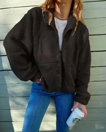 Women's Button Detail Fleece Jacket — View 3
