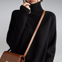 Women's Plaid Turtleneck Sweater — View 5