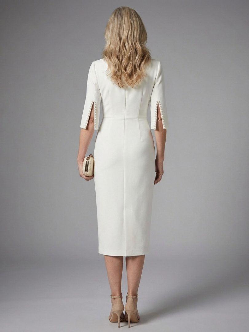 Women's Pearl-Detail Midi Wedding Guest Dress | Talitha