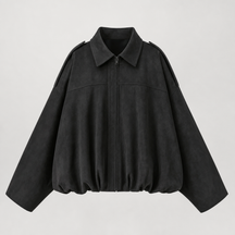Women's Faux Suede Zip-Up Jacket | Thurlow in Coffee Brown - Juana Fashion