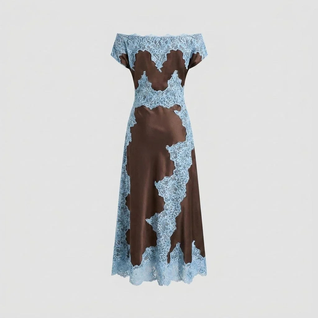 Women's Satin & Lace Wedding Guest Dress | Tracy