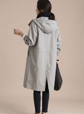 Women's Long Oversized Hooded Coat | Annika in Gray - Juana Fashion
