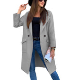Women's Double-Breasted Trench Coat | Mia in Light Gray - Juana Fashion
