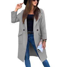 Women's Double-Breasted Trench Coat | Mia in Light Gray - Juana Fashion