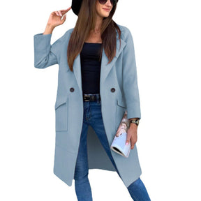 Women's Double-Breasted Trench Coat | Mia in Black - Juana Fashion