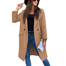 Women's Double-Breasted Trench Coat | Mia in Light Gray - Juana Fashion
