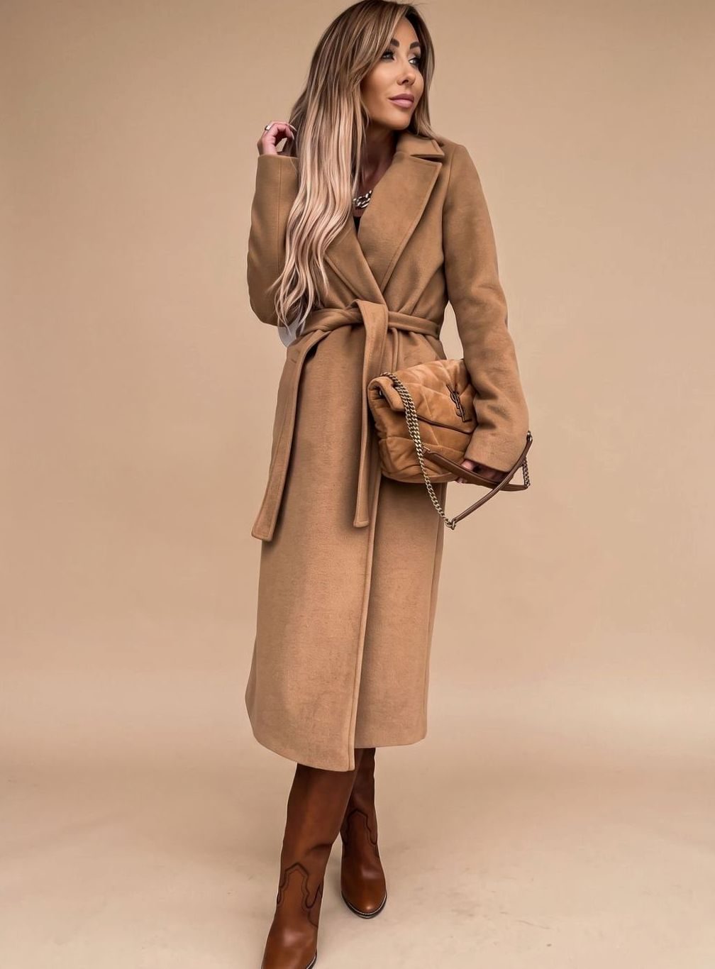 Women's Belted Trench Coat with Lapels | Charlotte in Black - Juana Fashion