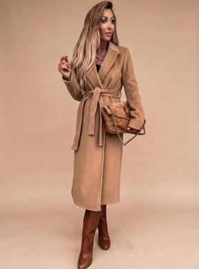 Women's Belted Trench Coat with Lapels | Charlotte in White - Juana Fashion