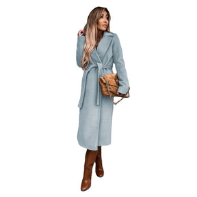 Women's Belted Wool Trench Coat | Elisabeth in Black - Juana Fashion