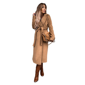 Women's Belted Wool Trench Coat | Elisabeth in Black - Juana Fashion