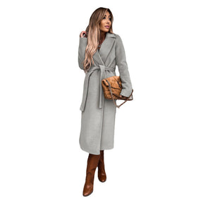 Women's Belted Wool Trench Coat | Elisabeth in Black - Juana Fashion