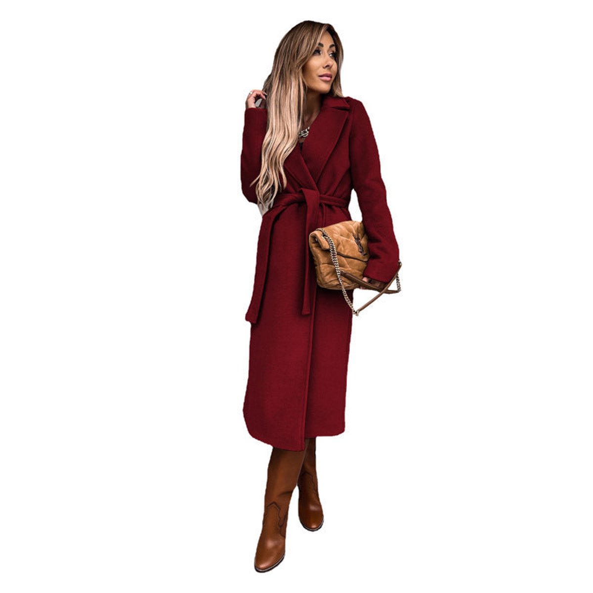 Women's Belted Wool Trench Coat | Elisabeth in White - Juana Fashion