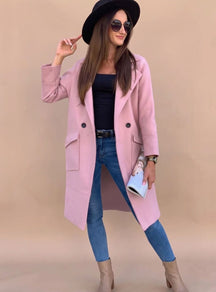 Women's Double-Breasted Trench Coat with Pockets | Marlene in Black - Juana Fashion