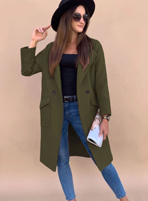 Women's Double-Breasted Trench Coat with Pockets | Marlene in Light Gray - Juana Fashion