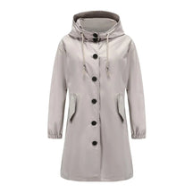 Women's Water-Repellent Hooded Trench Coat | Emilia in Gray - Juana Fashion