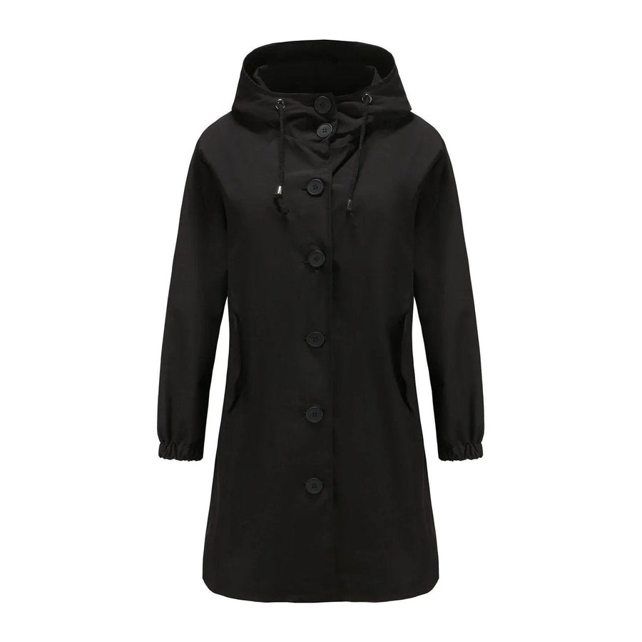 Women's Water-Repellent Hooded Trench Coat | Emilia in Gray - Juana Fashion