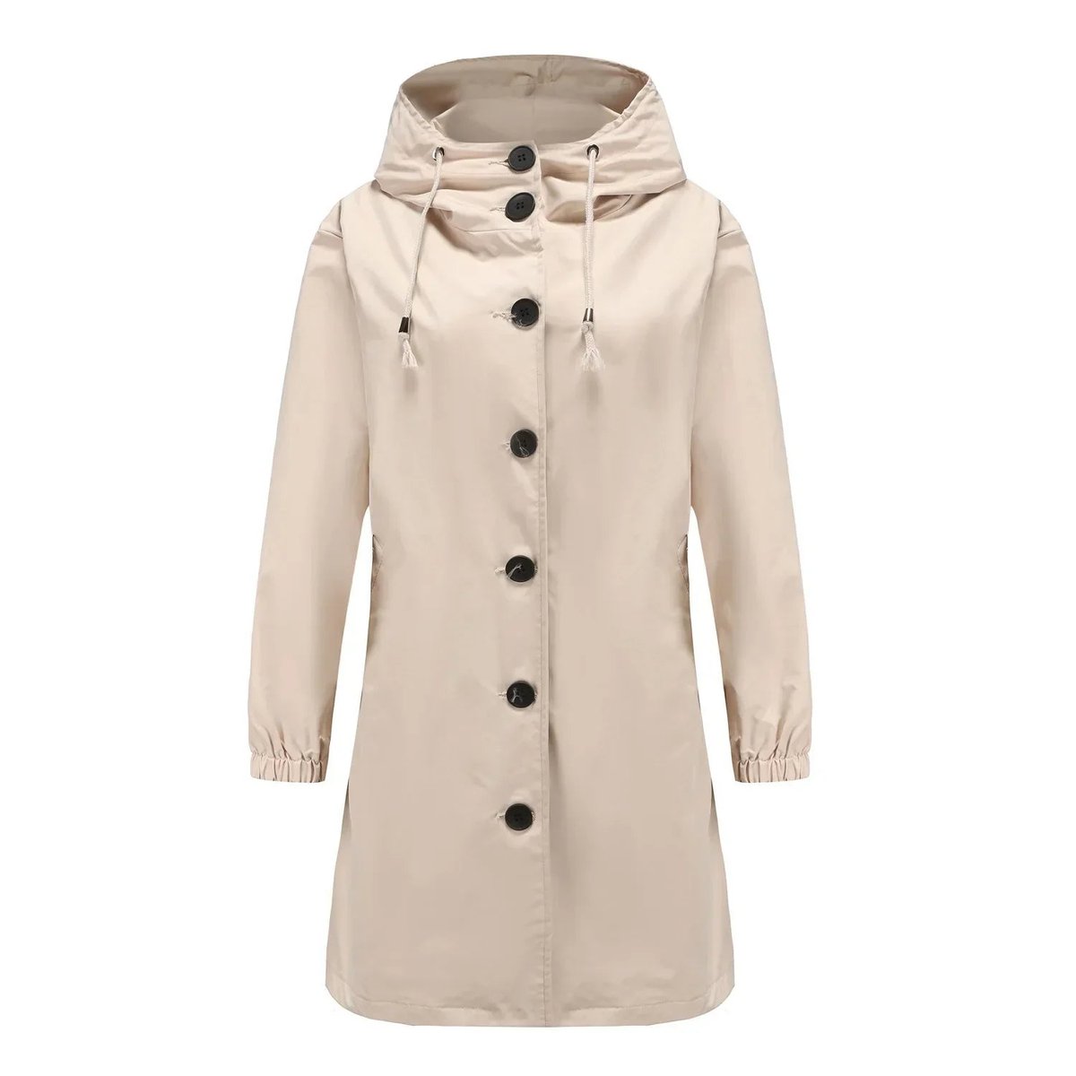 Women's Water-Repellent Hooded Trench Coat | Emilia in Gray - Juana Fashion